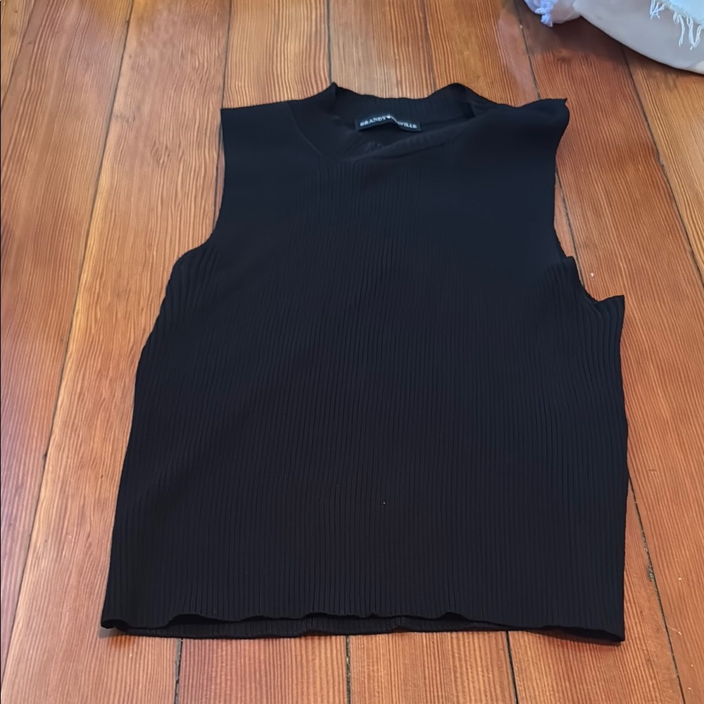 Brandy Melville Black Ribbed Tank Top